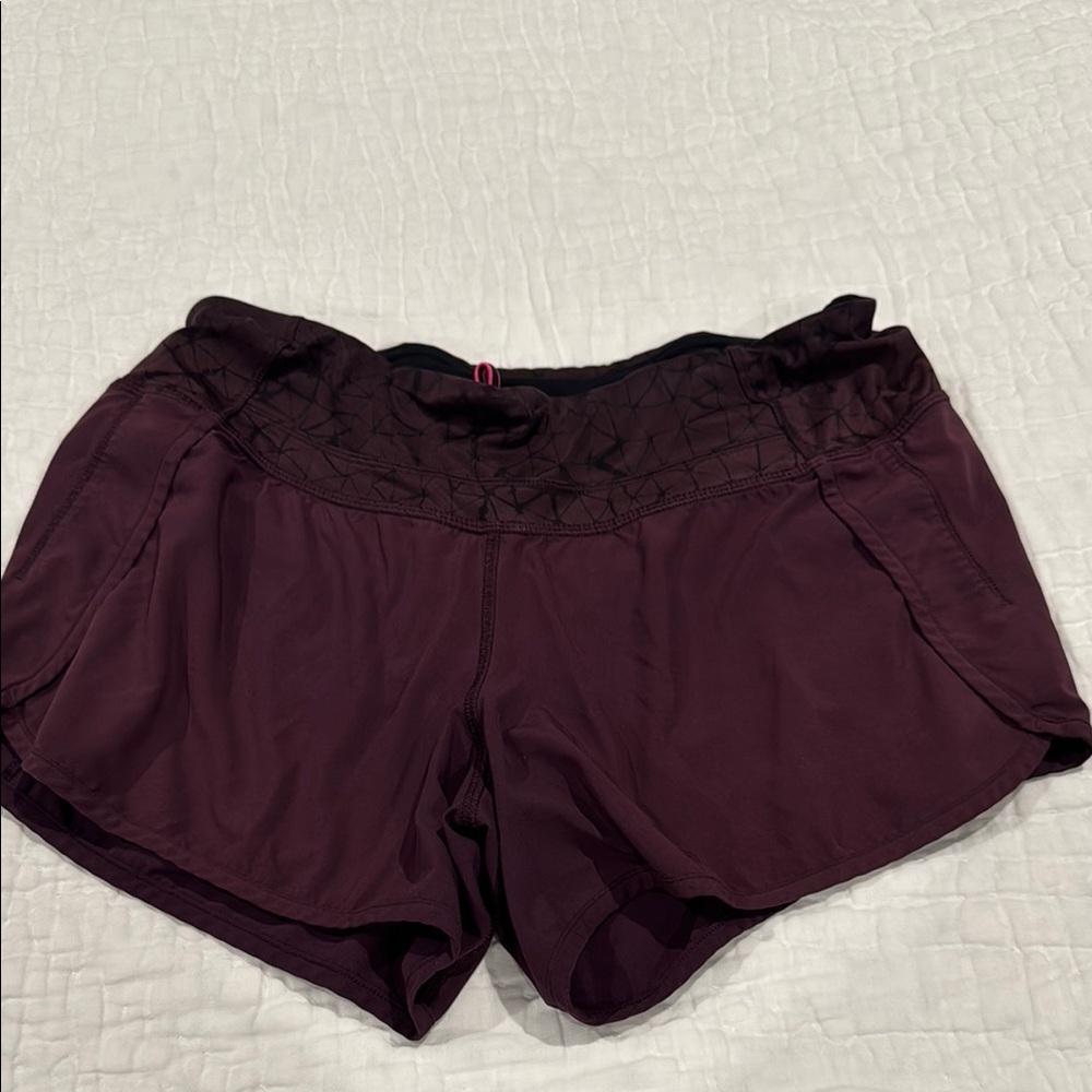 Lulu Lemon speed up shirt size 6 maroon, black, hot pink